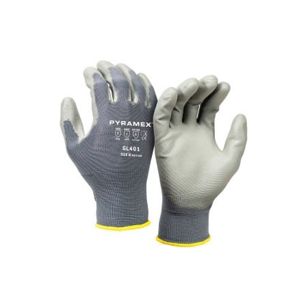 Pyramex Polyurethane Dipped Latex Gloves, GL401 Series, Size Small - Pkg Qty 12 GL401S